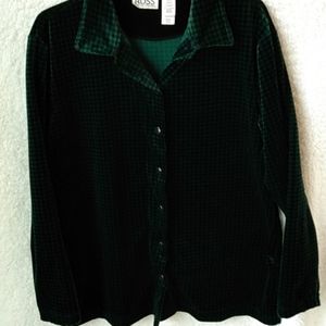 Russ a Liz Claiborne co green and black shirt/jack
